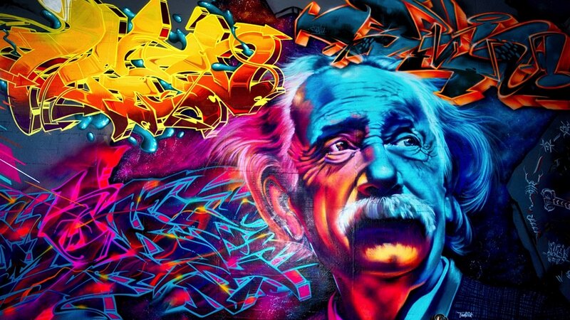 Portrait of Albert Einstein — Blue