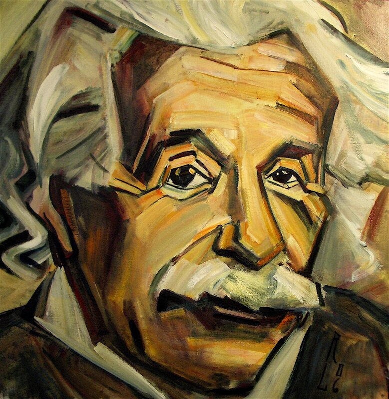 Portrait of Albert Einstein — Yellow