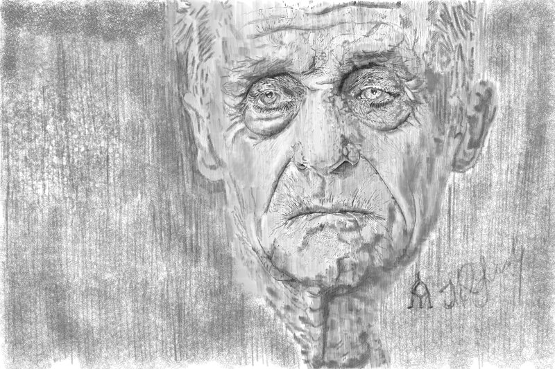Portrait of an Elderly Man — Gray