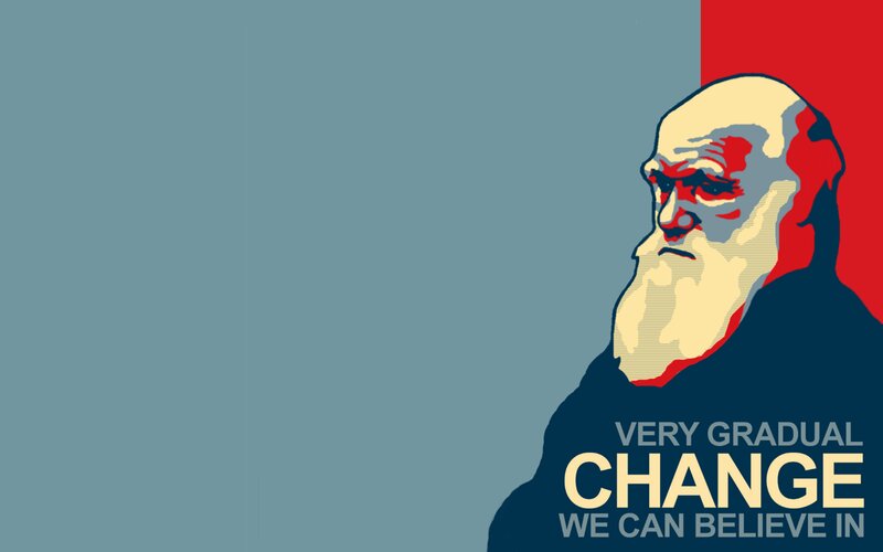 Portrait of Charles Darwin — Blue