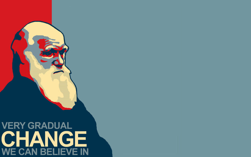 Portrait of Charles Darwin — Red