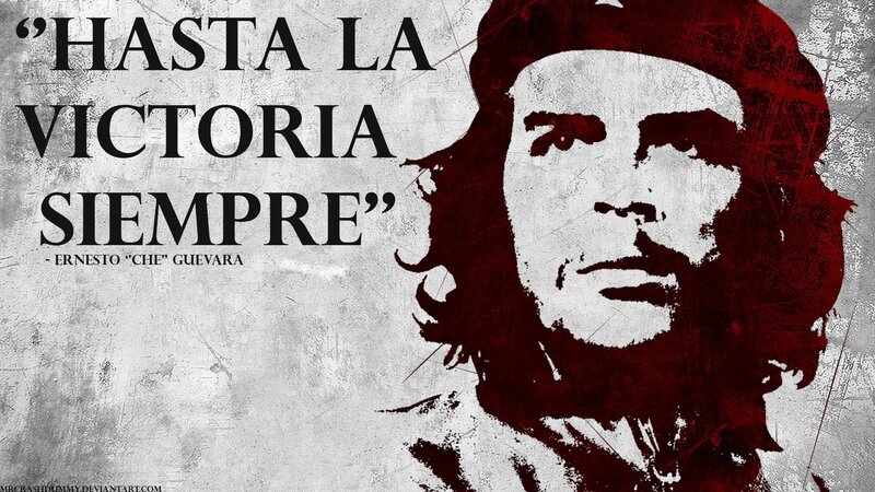 Portrait of Che Guevara — Red, Dramatic, Illustration, Text