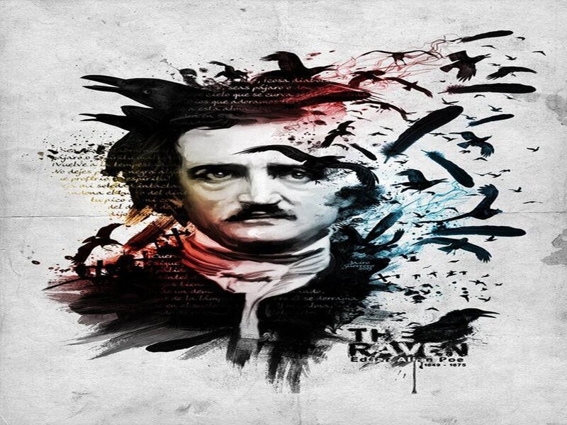 Portrait of Edgar Allan Poe — Black