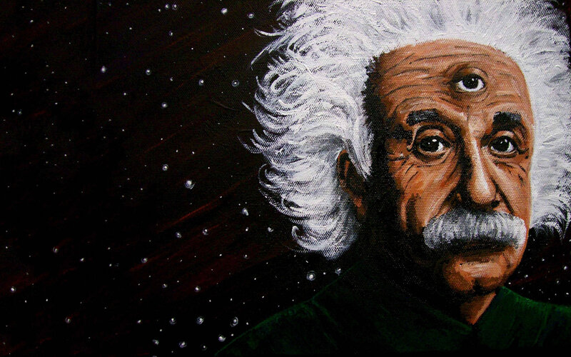 Portrait of Einstein with third eye