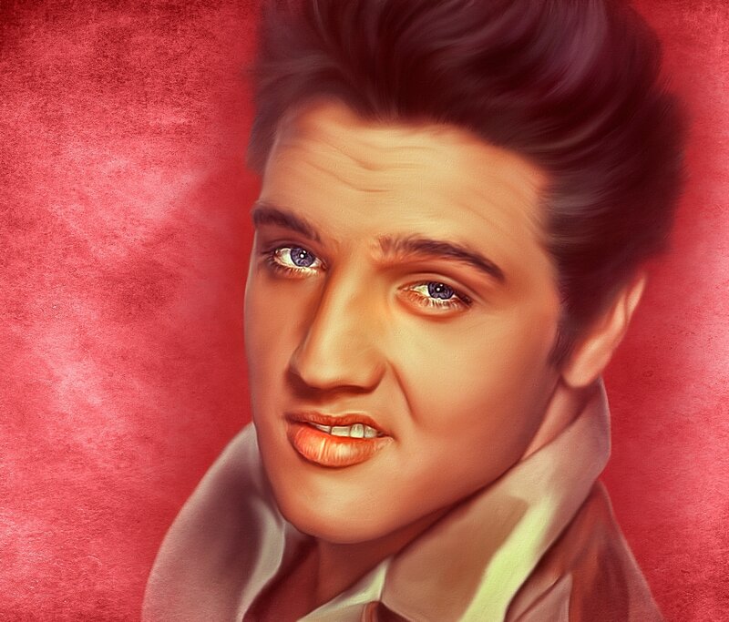 Portrait of Elvis Presley — Red