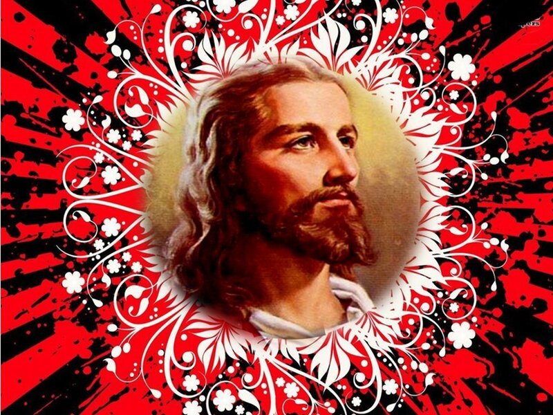 Portrait of Jesus Christ — Red, Dramatic, Illustration