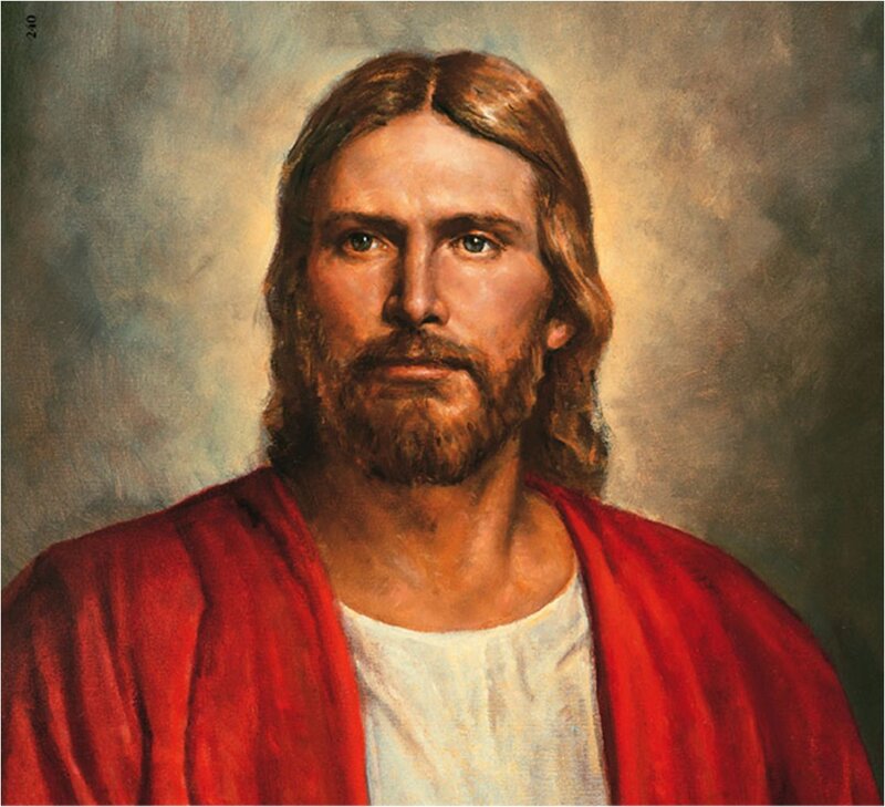 Portrait of Jesus Christ — Red, Serene, Painting