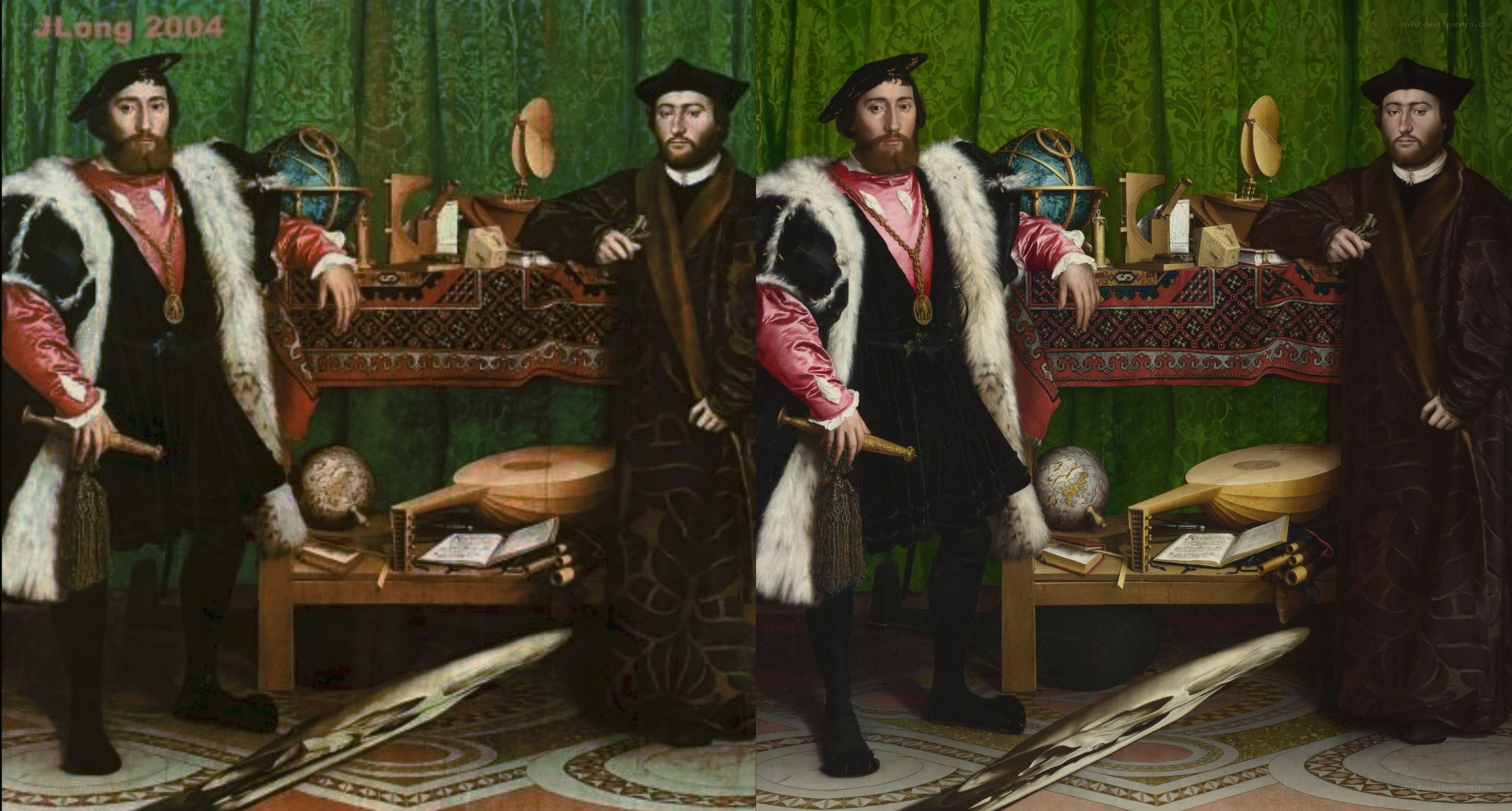 Portrait of scholars with instruments