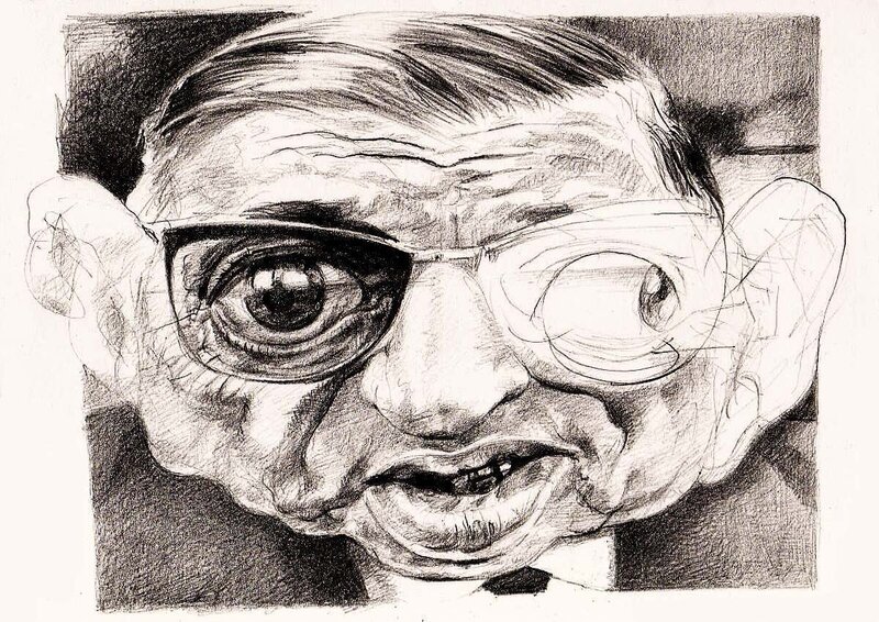Portrait of Stephen Hawking — Black