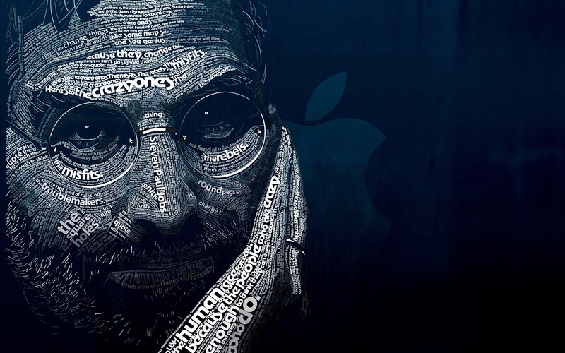 Portrait of Steve Jobs — Black, Dramatic, Illustration, Glasses