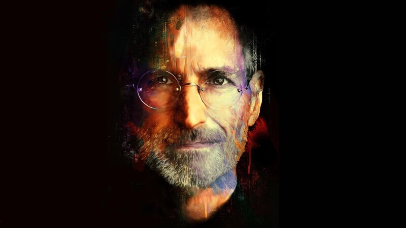Portrait of Steve Jobs — Black, Dramatic