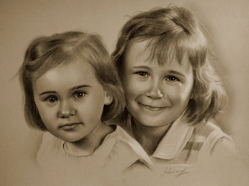 portrait of two young girls