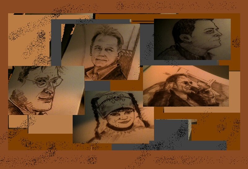 Portrait sketches collage
