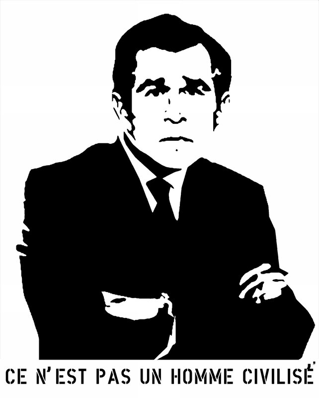 Portrait with French text