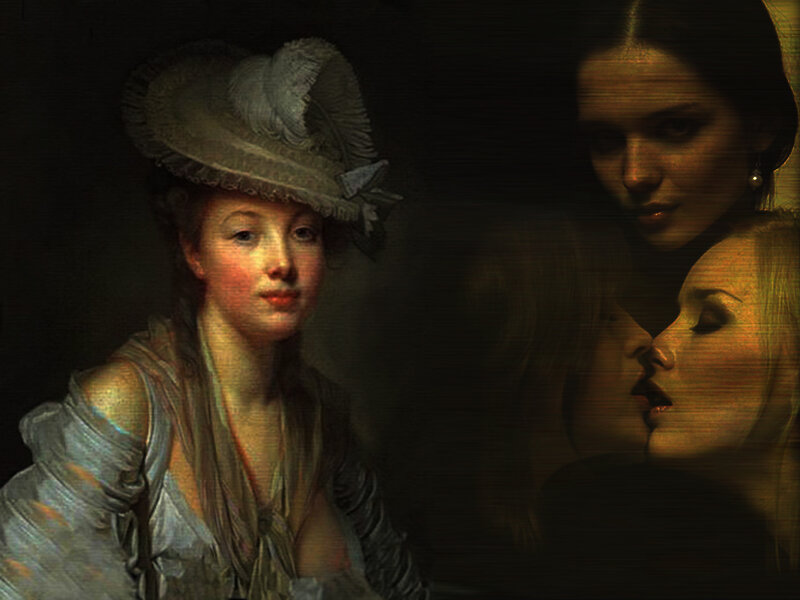 Portrait with ghostly figures