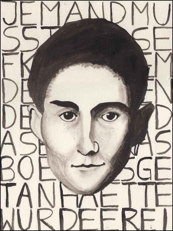 Portrait with text background