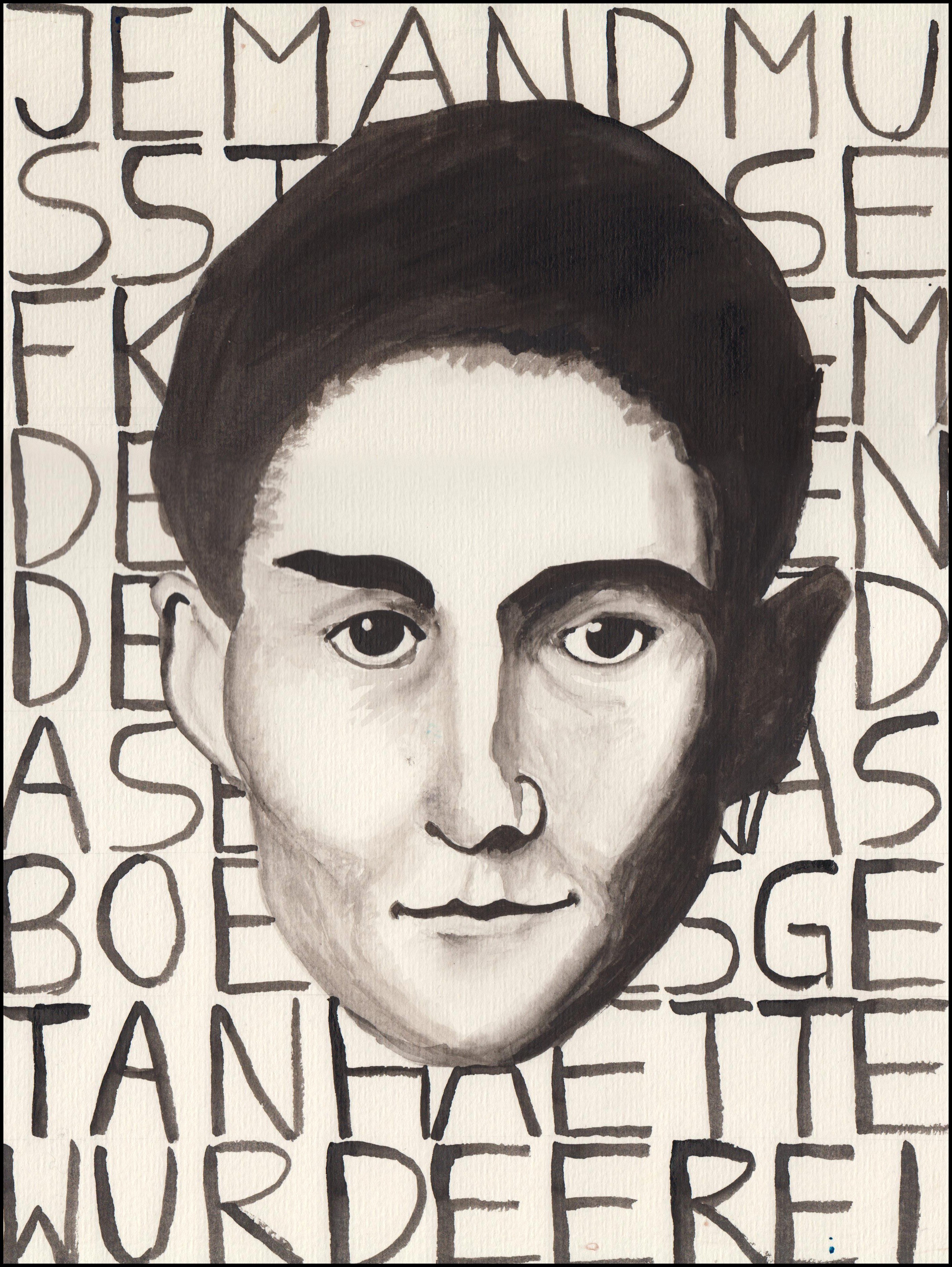 Portrait with text background