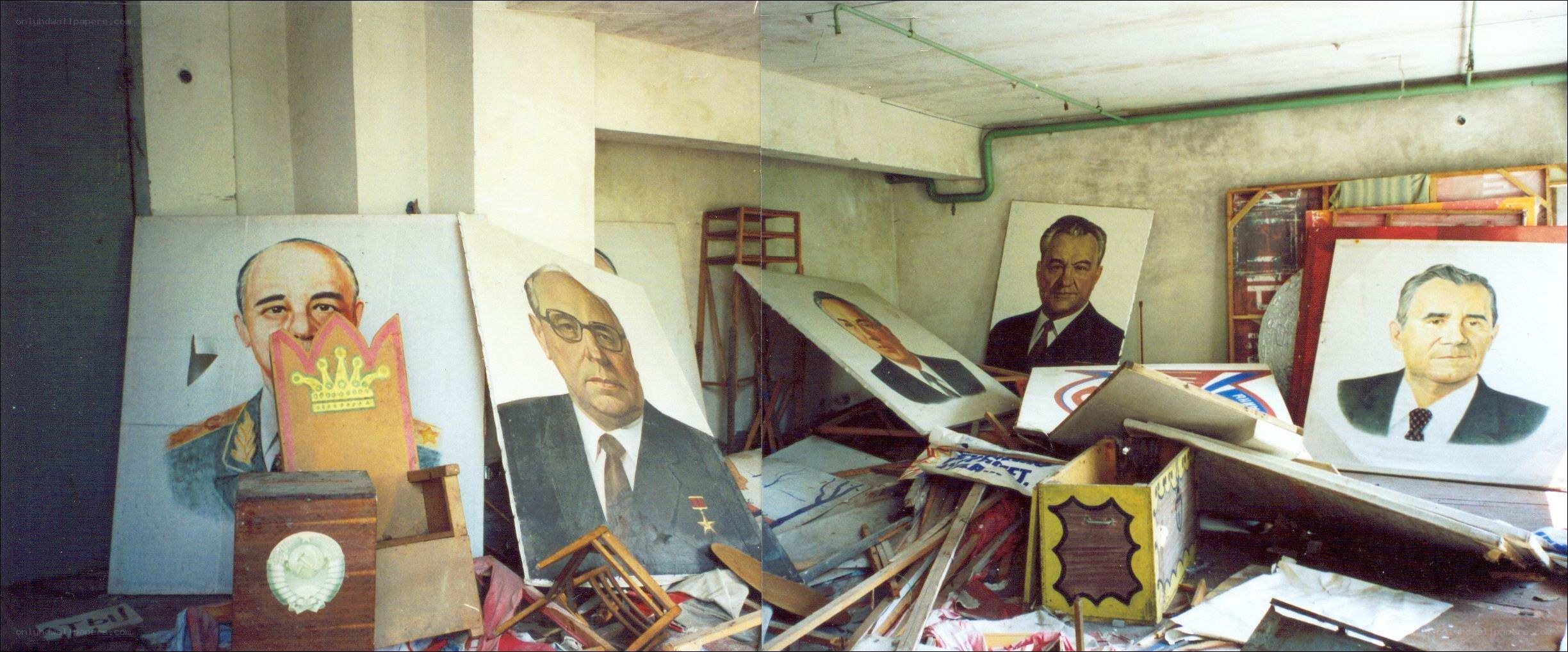 Portraits in a storage room