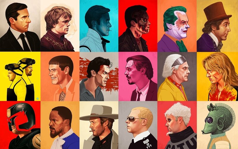 Portraits of iconic characters