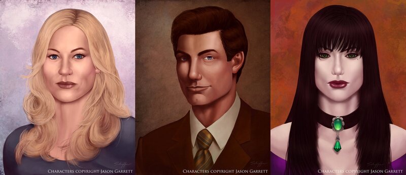 Portraits of three characters
