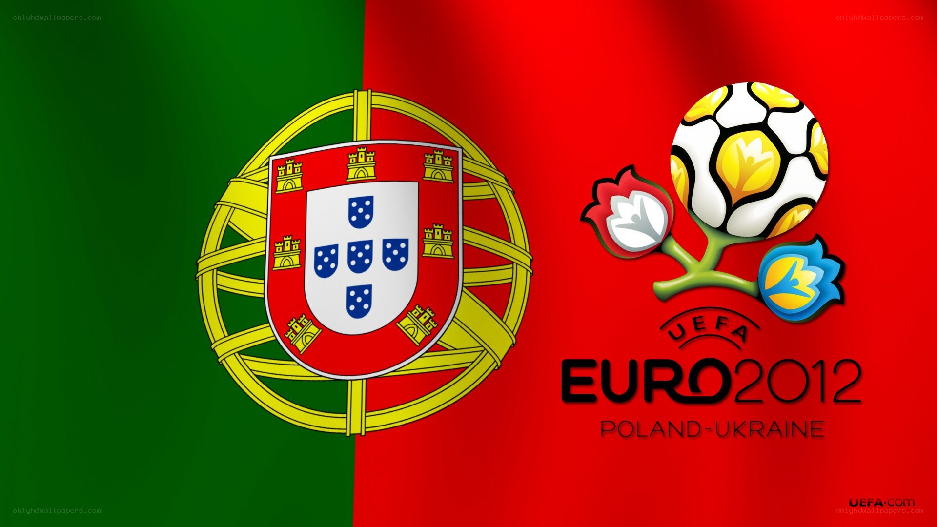 Portugal flag with Euro 2012 logo