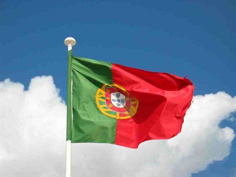 Portuguese flag waving in the wind
