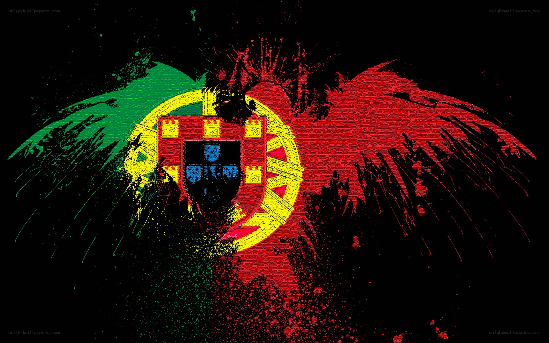 Portuguese flag with artistic wings