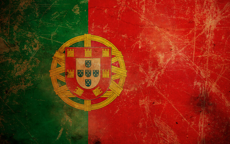 Portuguese flag with distressed texture