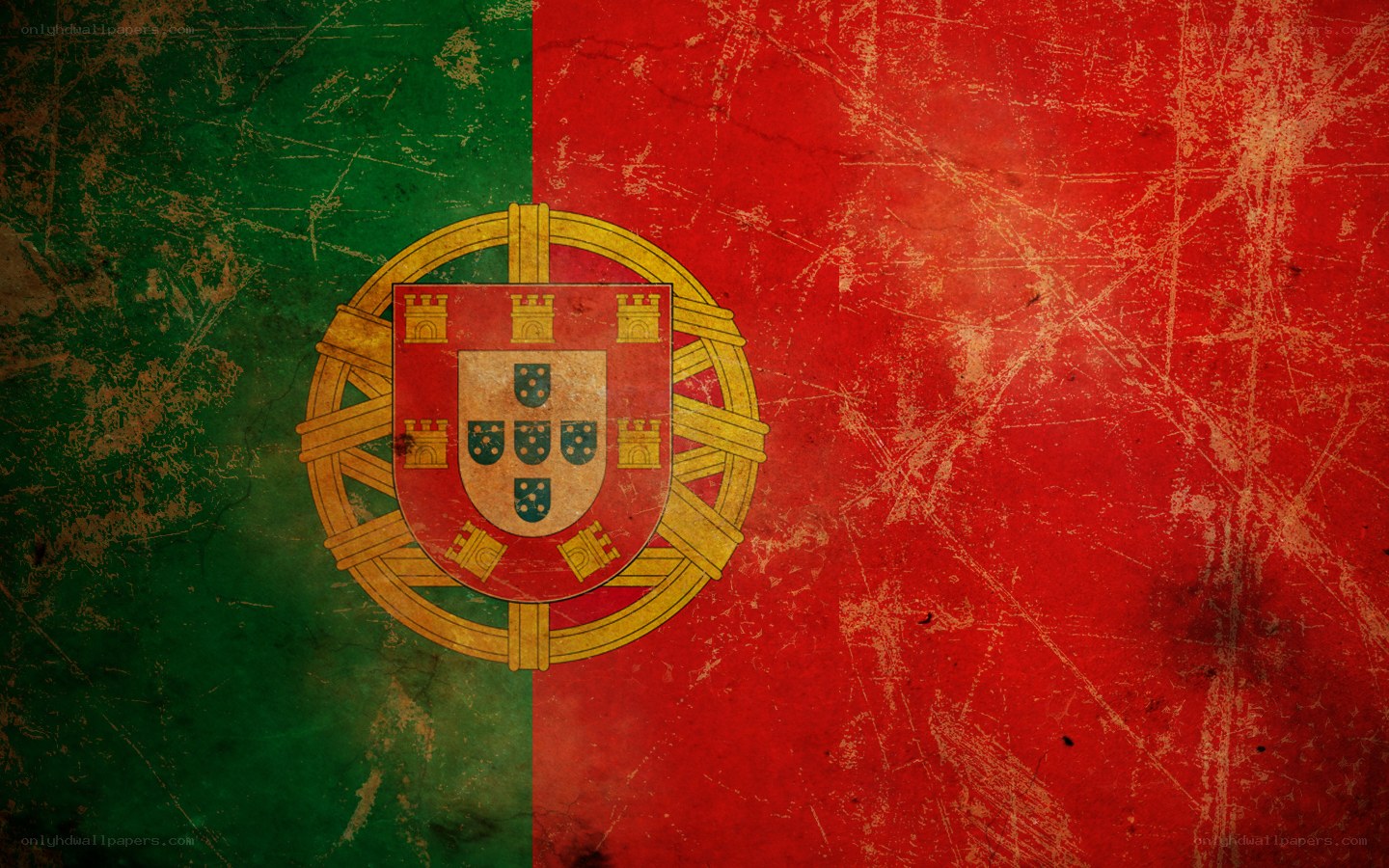 Portuguese flag with distressed texture