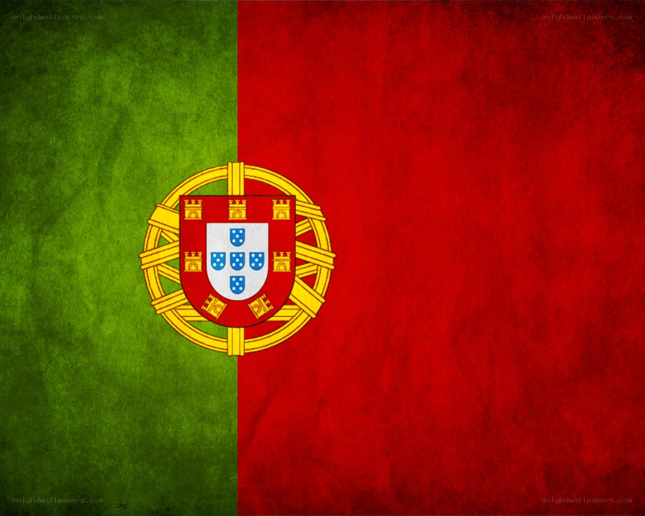 Portuguese flag with emblem