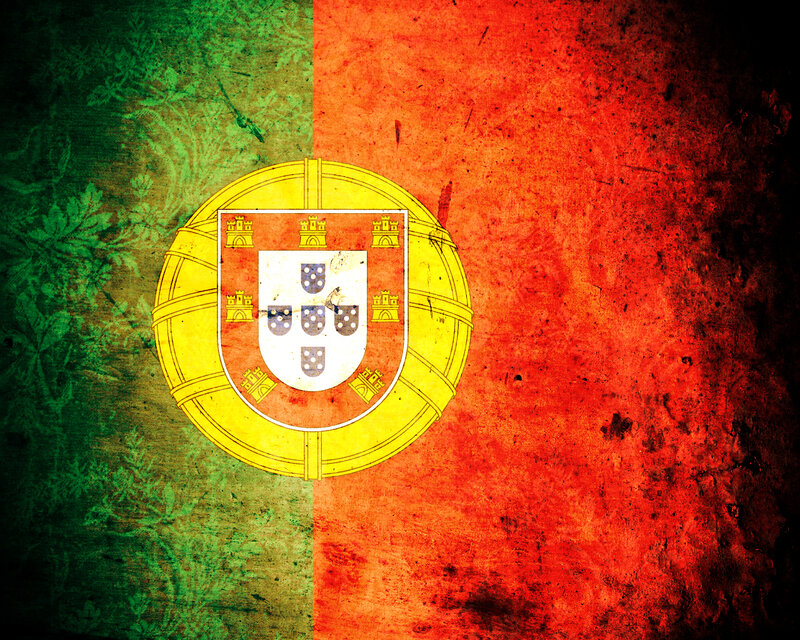 Portuguese flag with grunge texture