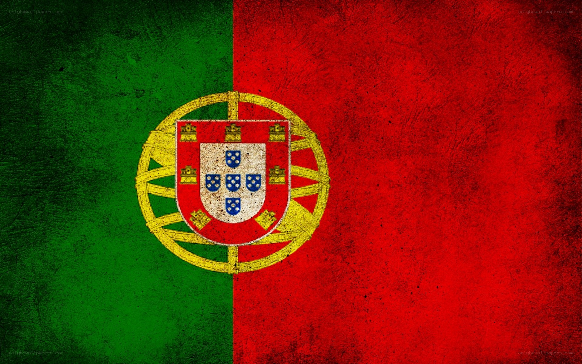 Portuguese flag with grunge texture