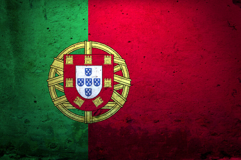 Portuguese flag with textured background