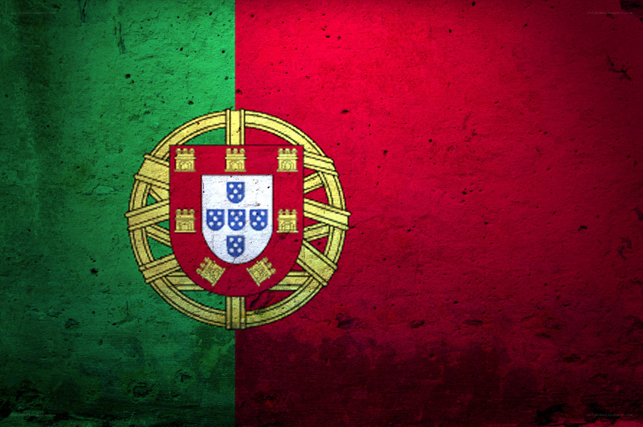 Portuguese flag with textured background