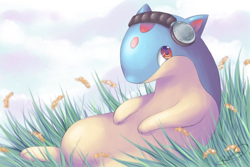 Porygon in a field