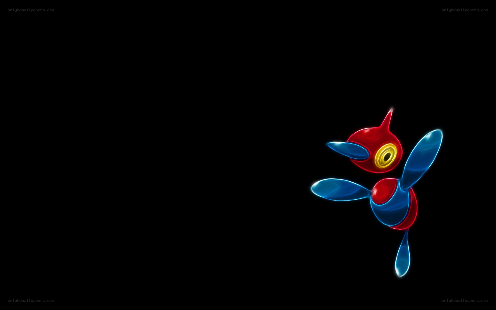 Porygon-Z glowing on black