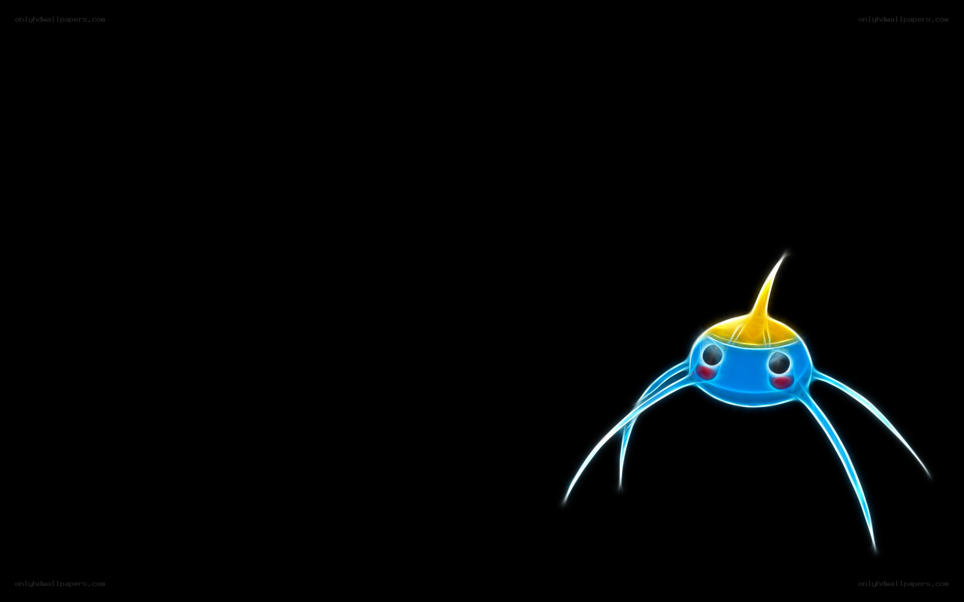 Porygon-Z glowing on black