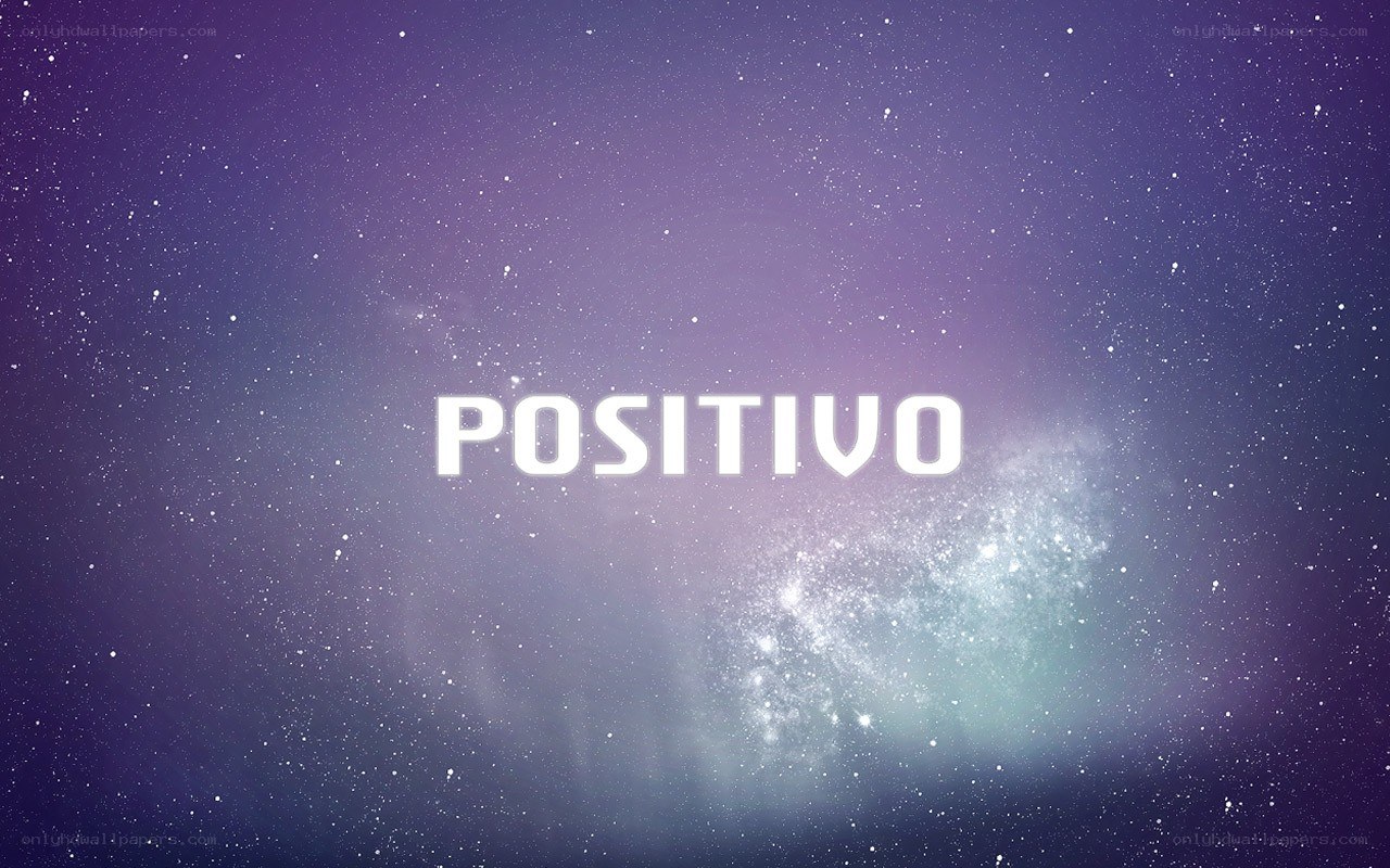 Positive word on space background