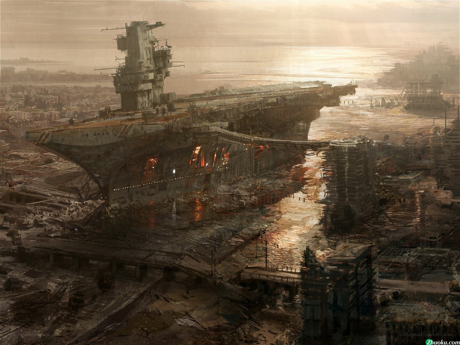 Post-apocalyptic aircraft carrier
