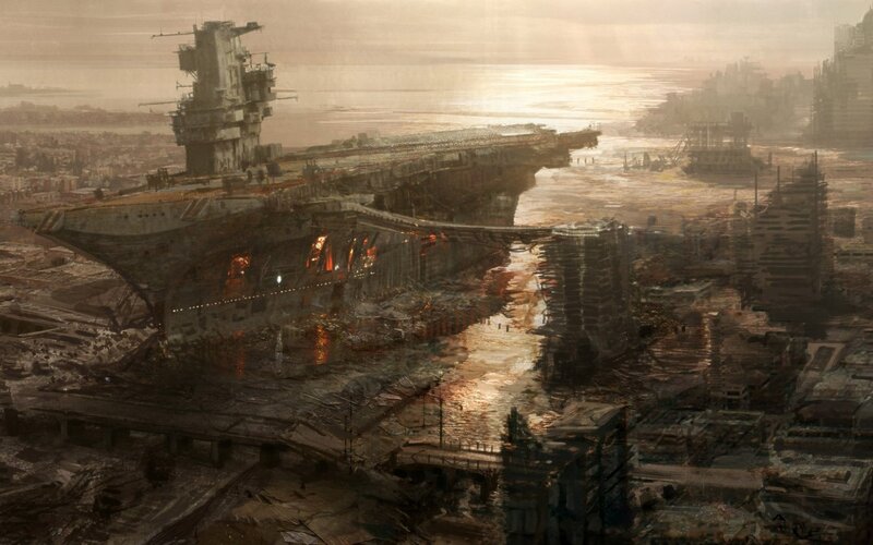 Post-apocalyptic aircraft carrier