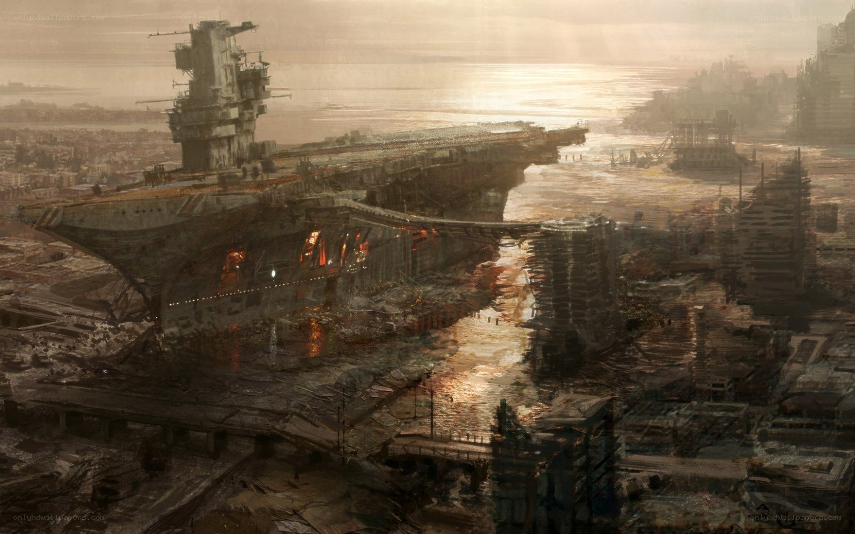 Post-apocalyptic aircraft carrier