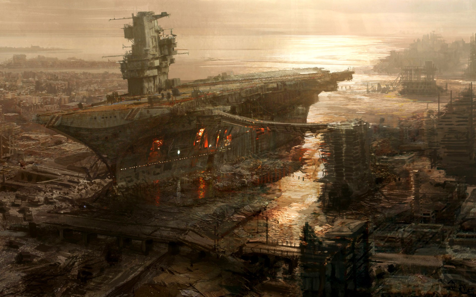 Post-apocalyptic aircraft carrier