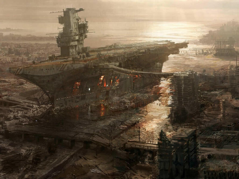Post-apocalyptic aircraft carrier