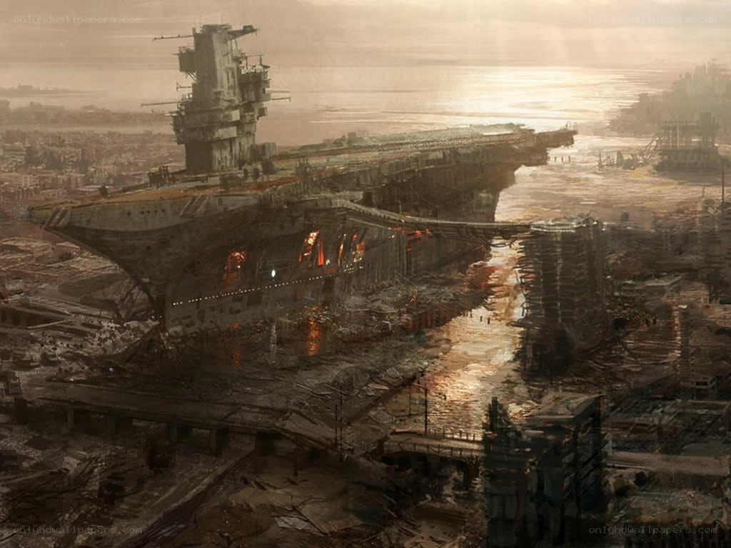 Post-apocalyptic aircraft carrier