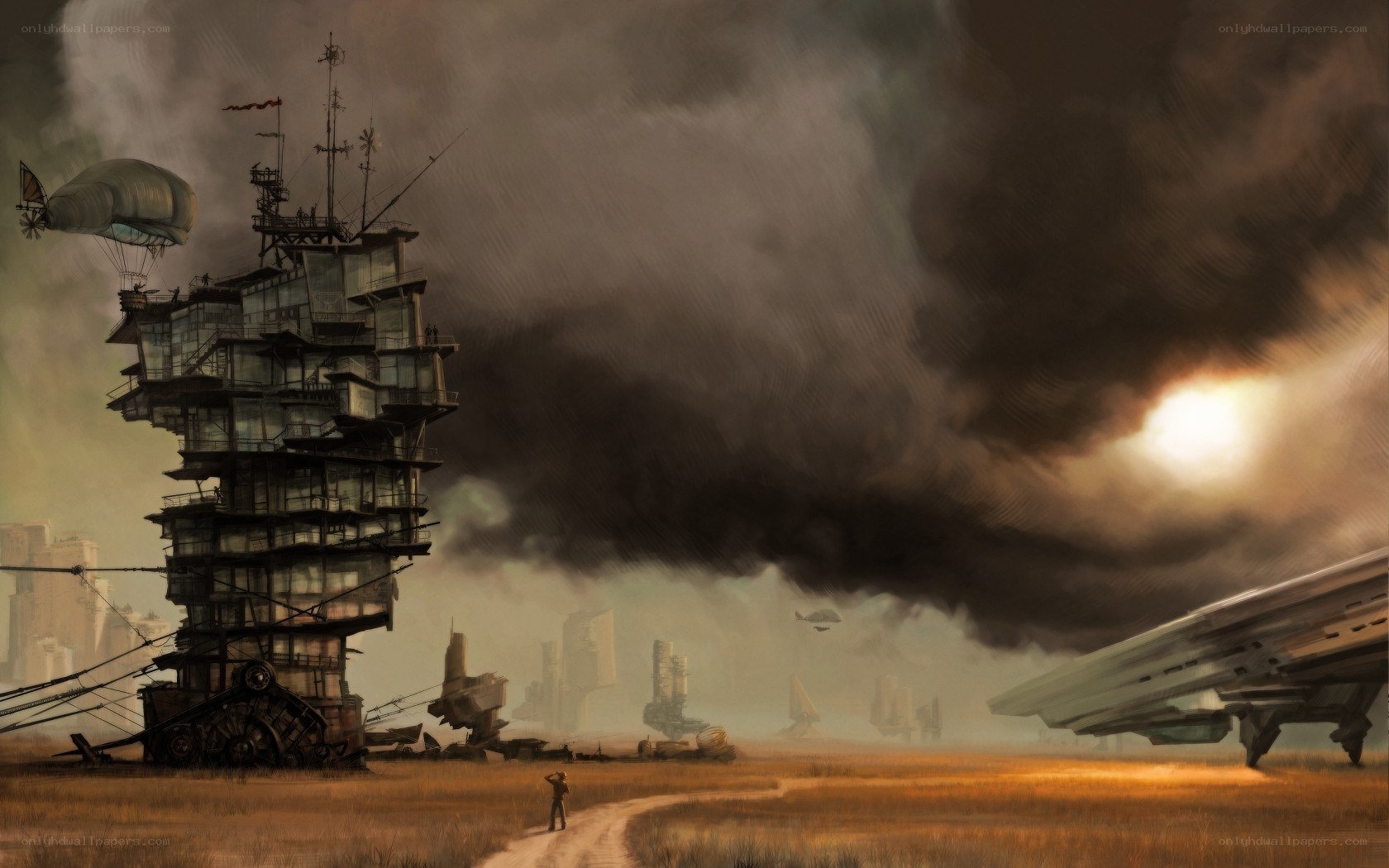 Post-apocalyptic airship city