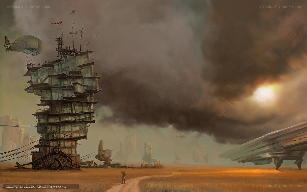 Post-apocalyptic airship city