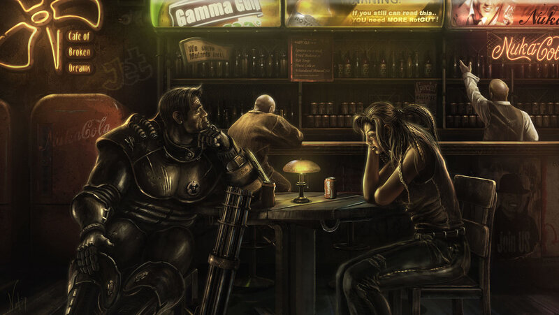 Post-apocalyptic bar scene