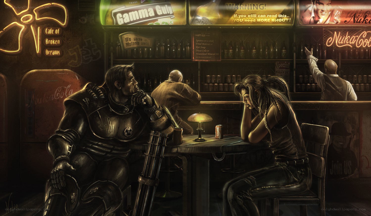Post-apocalyptic bar scene