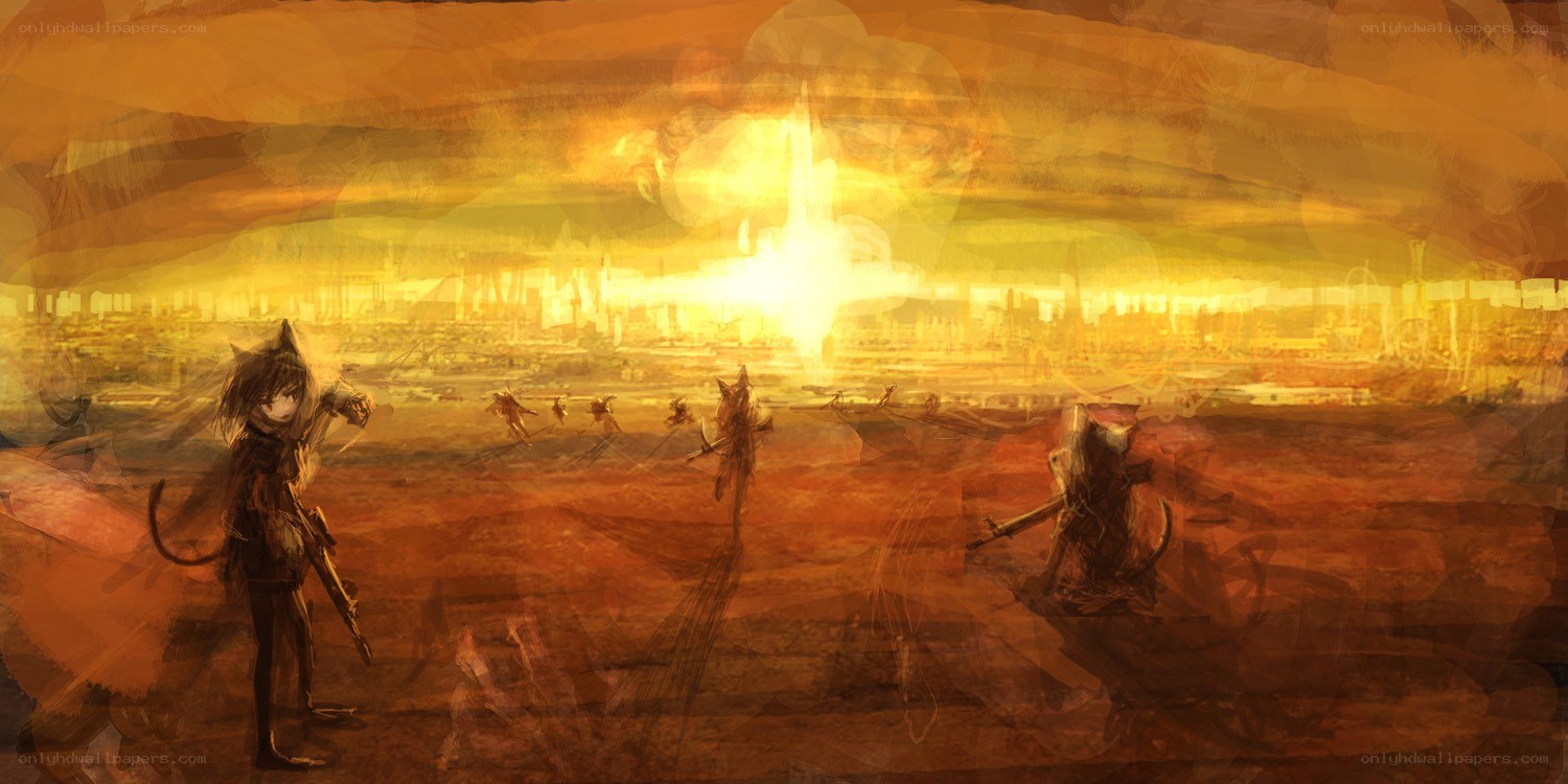 Post-apocalyptic battle scene