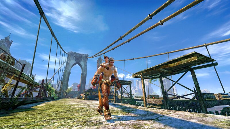 Post-apocalyptic bridge scene